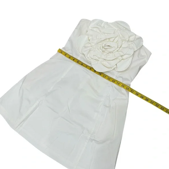 Mestiza New York Alba Cotton Sateen Strapless Flower Mini A-Line Dress SZ 8 NWT - Picture 15 of 16
